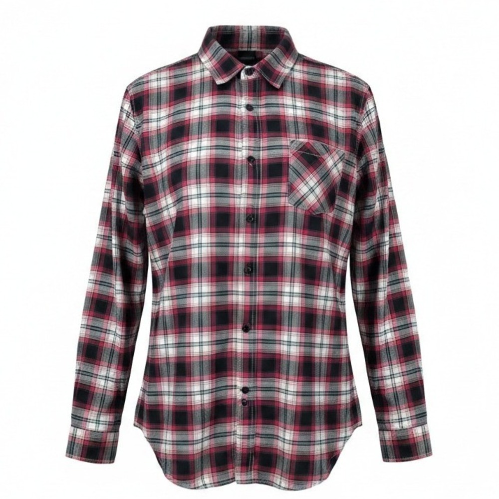 Shaun‎ White Flannel Shirt Men XL Red Black Plaid Long Sleeve Cotton Button Down